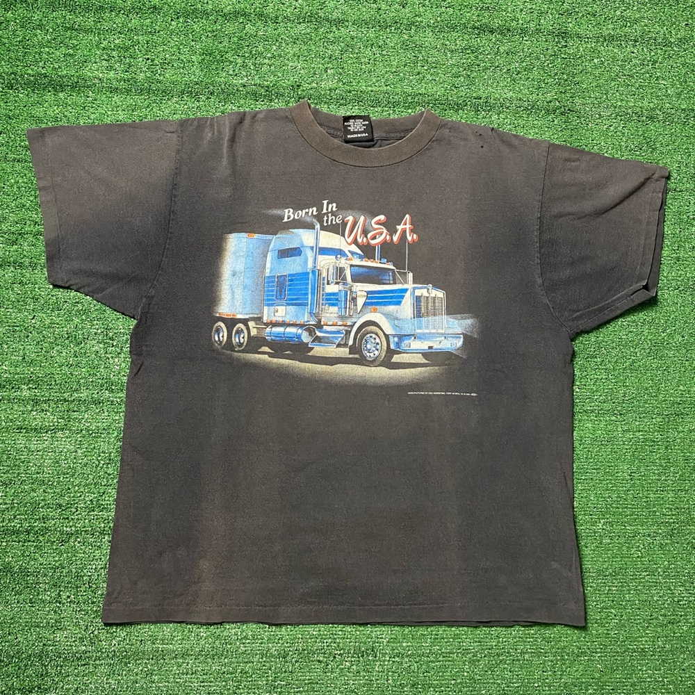 1994 Vintage 3D Emblem Shirt Mens XL Black Trucker